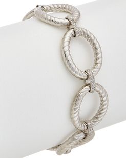 Phillip Gavriel Silver 0.18 ct. tw. Diamond Textured Italian Cable Bracelet