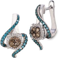 Le Vian 14K 0.72 ct. tw. White, Chocolate & Blue Diamond Earrings