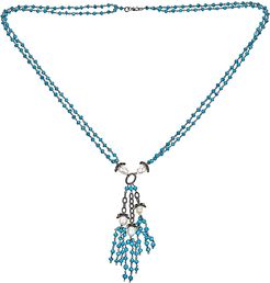 Forever Creations Silver 70.00 ct. tw. Turquoise 36in Necklace