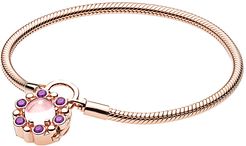 PANDORA Charm Carrier Rose Padlock Heraldic Radiance Bracelet