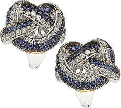 Suzy Levian 18K & Silver 2.07 ct. tw. Sapphire Knot Earrings