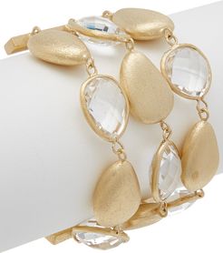 Rivka Friedman 18K Clad Rock Crystal Toggle Bracelet