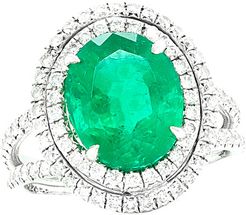 Diana M. Fine Jewelry Platinum 6.22 ct. tw. Diamond & Emerald Ring
