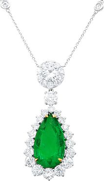 Diana M. Fine Jewelry 18K 13.68 ct. tw. Diamond & Emerald Necklace