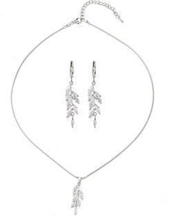 Eye Candy LA Silver Rose CZ Crystal Pendant Necklace