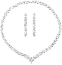 Eye Candy LA Winter Wedding CZ Crystal Necklace Set