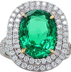 Diana M. Fine Jewelry Platinum 7.75 ct. tw. Diamond & Emerald Ring