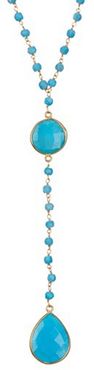 Forever Creations Plated 20.00 ct. tw. Turquoise 36in Necklace