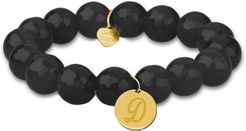 Jane Basch 14K Onyx Initial Stretch Bracelet (A-Z)