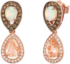 Le Vian? 14K Rose Gold 1.82 ct. tw. Diamond & Peach Morganite? Earrings