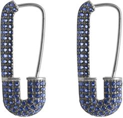 Gabi Rielle CZ Sapphire Safety Pin Pave Earrings