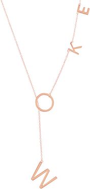 ADORNIA Rose Gold Over Silver Woke Lariat Necklace