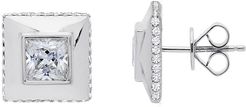 Crislu Platinum-Plated Silver CZ Studs