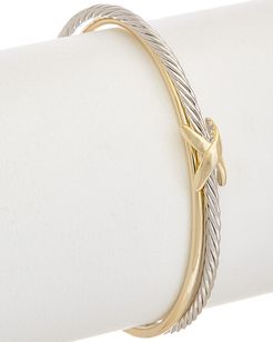 Juvell 18K Two-Tone Plated Twisted Cable Cuff Bracelet
