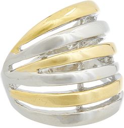 Juvell 18K Two-Tone Plated Multi Row Ring