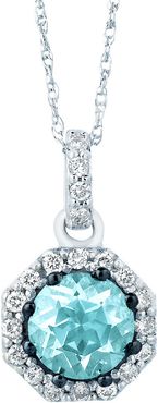 Le Vian? 14K 0.66 ct. tw. Diamond & Aquamarine Pendant Necklace