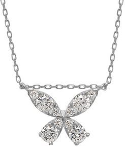 Gabi Rielle Sparkle-Drenched Silver CZ Butterfly Pendant Necklace