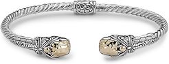 Samuel B. Jewelry 18K & Sterling Silver Hinged Dragonfly Bangle Bracelet