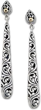 Samuel B. Jewelry 18K & Sterling Silver Balinese Scrollwork Drop Earrings