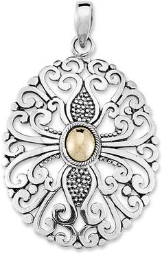 Samuel B. Jewelry 18K & Silver Filigree Pendant