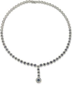 Suzy Levian 18K & Silver 13.02 ct. tw. Sapphire Necklace