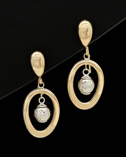 14K Italian Gold Two-Tone Drop Earrings
