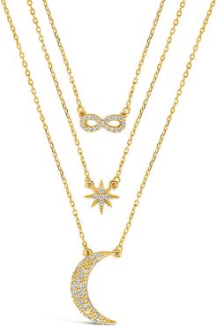 Sterling Forever 14K Plated CZ Celestial Infinity Necklace