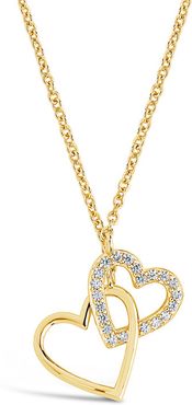 Sterling Forever 14K Plated CZ Interlocking Hearts Necklace
