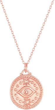 Sterling Forever 14K Rose Gold Over Silver Evil Eye Pendant