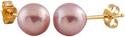 Splendid Pearls 14K 5-5.5mm Freshwater Purple Pearl Earrings