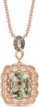 Le Vian? 14K Rose Gold 5.84 ct. tw. Diamond & Green Amethyst Pendant Necklace