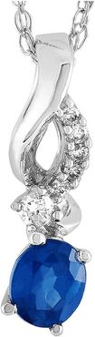 LB Exclusive 14K 0.24 ct. tw. Diamond & Sapphire Necklace