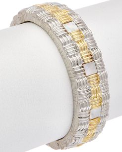 Juvell 18K Plated Mother-of-Pearl Twisted Cable Bangle Bracelet