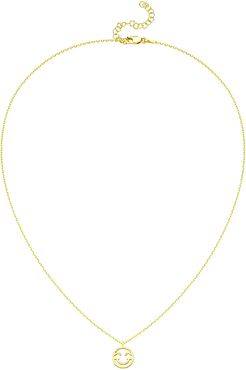Amorium 18K Over Silver Smiley Necklace