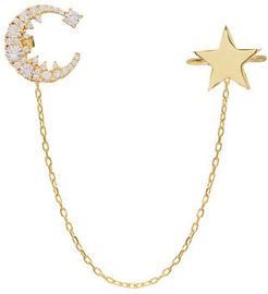Gabi Rielle 14K Over Silver CZ Moon & Star Cuff Bracelet