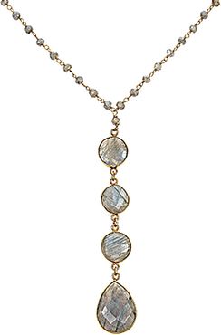 Forever Creations 18K Over Silver 100.00 ct. tw. Labodrite 36in Necklace