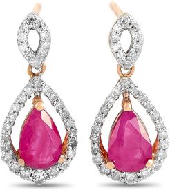 14K Rose Gold 1.25 ct. tw. Diamond & Ruby Earrings