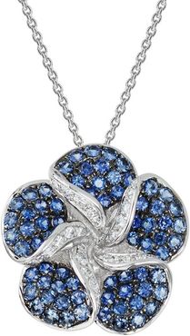 14K 1.44 ct. tw. Diamond & Blue Sapphire Necklace