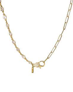 Adornia 14K Over Silver Patchwork Lock Necklace