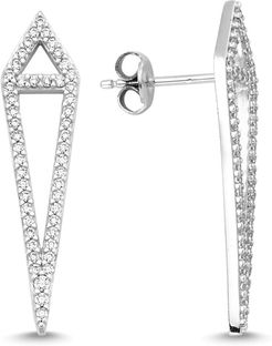 Amorium Aria Silver CZ Triangle Earrings