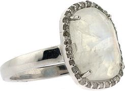 ADORNIA Fine Jewelry Silver 4.40 ct. tw. Diamond Moonstone Ring