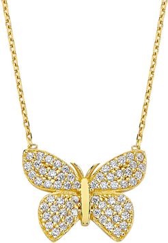 Amorium 18K over Silver Crystal Butterfly Necklace