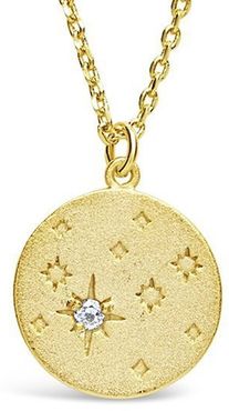 Sterling Forever 14K Over Silver CZ Polaris Necklace