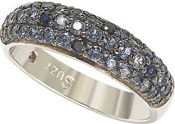 Suzy Levian Silver Diamond & Sapphire Ring