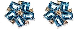 Arthur Marder Fine Jewelry Silver 3.50 ct. tw. Diamond & Blue Topaz Earrings