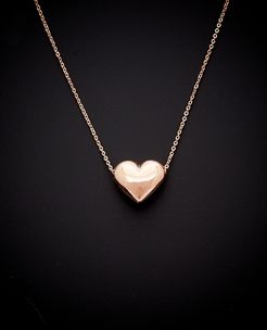 14K Italian Rose Gold Heart Pendant Necklace