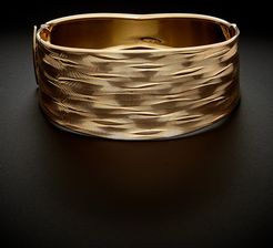 14K Italian Gold Graduated Hinged Cuff Bangle