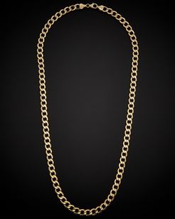 14K Italian Gold Air Solid Curb Link Necklace