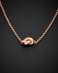 14K Italian Rose Gold Polished Extendable Knot Necklace