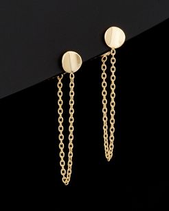 14K Italian Gold Draped Chain Disc Earrings